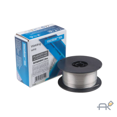 Проволока сварочная FLUX E71T-GS ф0.8мм (сварка без газа) (катушка 1кг) SOLARIS (WM-E71TGS-08010)